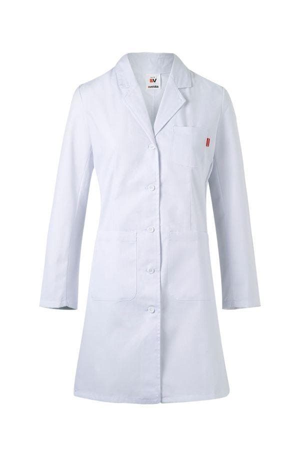 Bata semientallada de manga larga para mujer, modelo 539002 (bata o delantal para personalizar)